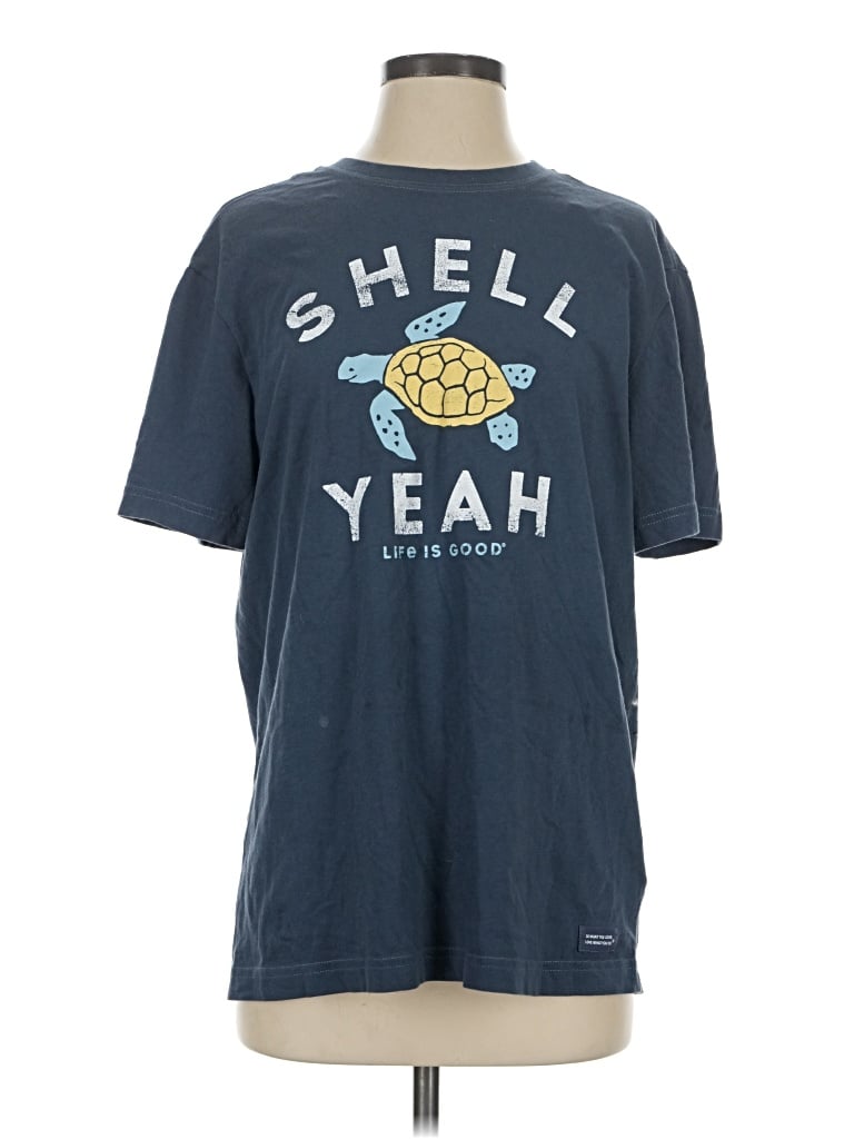 Pre-owned Life Is Good Short Sleeve T-shirt In Blue