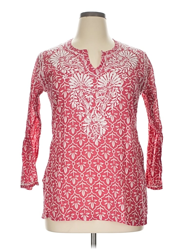 Pre-owned Dolma Long Sleeve Blouse In Red