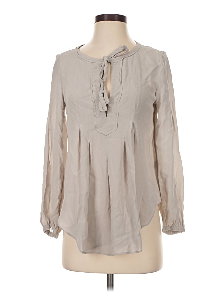 Pre-owned Calypso St Barth Long Sleeve Blouse In Gray