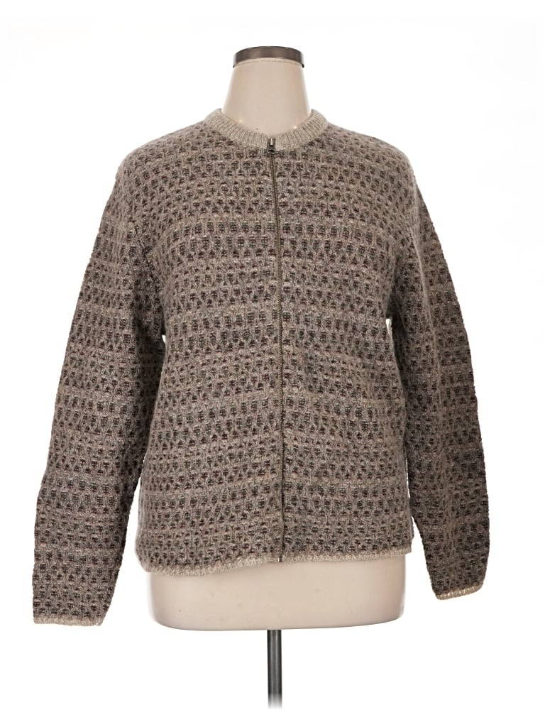 Pre-owned Woolrich Wool Cardigan Sweater In Brown