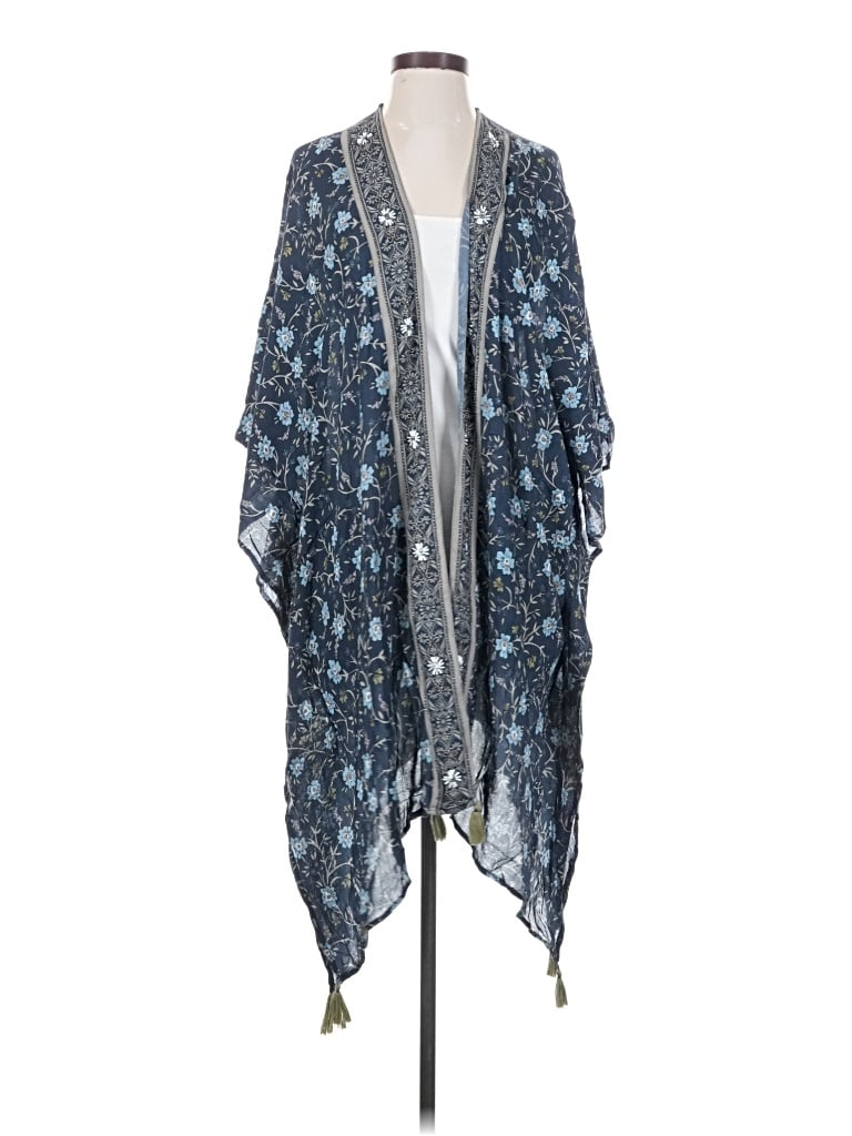 Pre-owned Jjill Kimono In Blue
