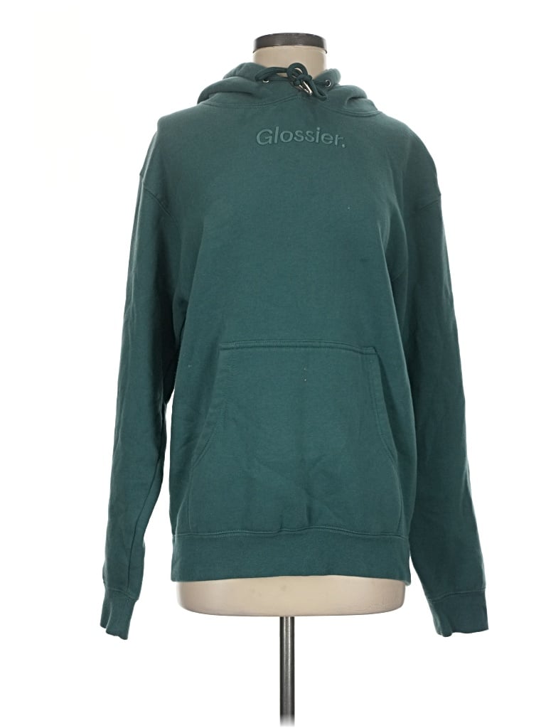 Pre-owned Glossier Pullover Hoodie In Teal