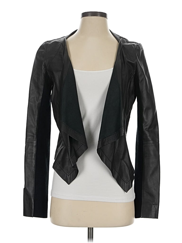 Pre-owned Trouve Leather Jacket In Black