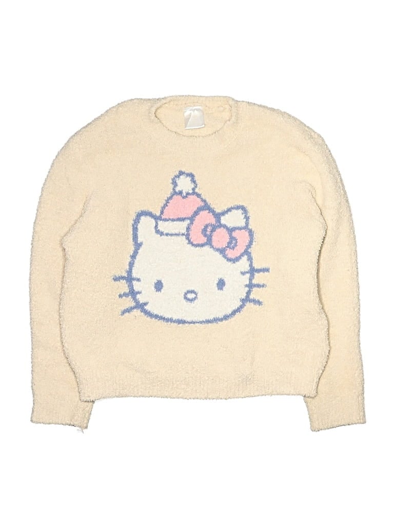 Pre-owned Hello Kitty Kids' Pullover Sweater In Ivory