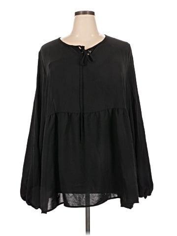 Cotton Bleu Long Sleeve Blouse (view 1)