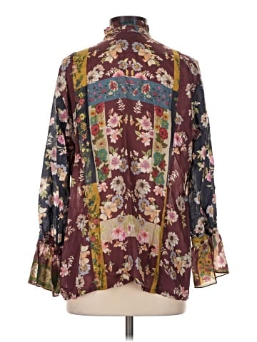 Johnny Was Long Sleeve Silk Top (view 2)