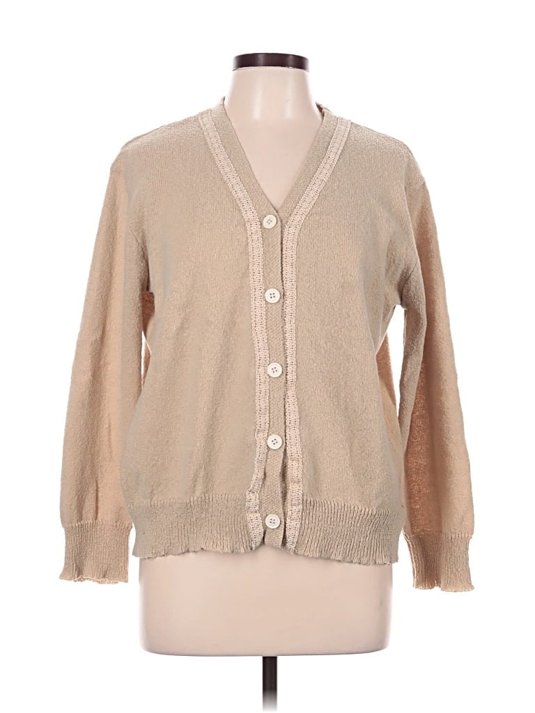 Pre-owned Shein Curve Cardigan Sweater In Tan