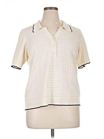 Adrianna Papell Short Sleeve Button-Down Shirt (view 1)