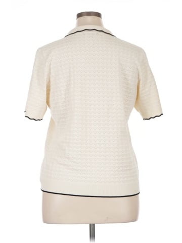 Adrianna Papell Short Sleeve Button-Down Shirt (view 2)