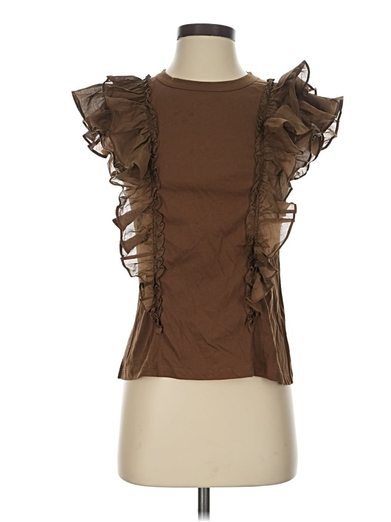 Pre-owned Veronica Beard Jeans Sleeveless Blouse In Brown