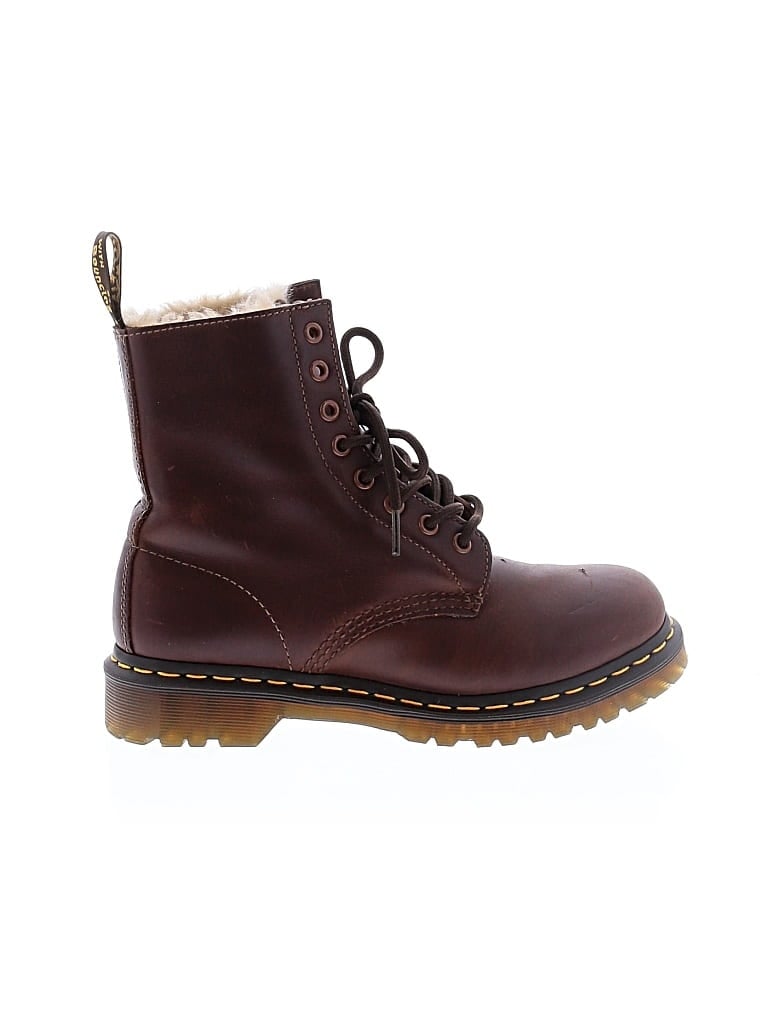Pre-owned Dr. Martens Ankle Boots In Burgundy