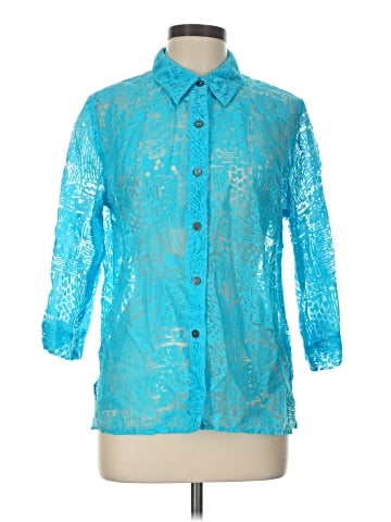 White Stag 3/4 Sleeve Button-Down Shirt (view 1)