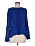 J.Crew 100% Silk Blue Long Sleeve Silk Top Size 8 - photo 1