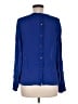 J.Crew 100% Silk Blue Long Sleeve Silk Top Size 8 - photo 2