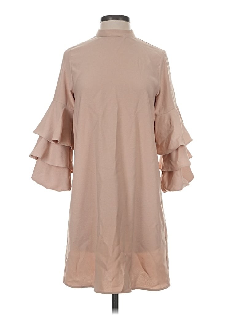 Pre-owned Zara Basic Casual Dress In Tan