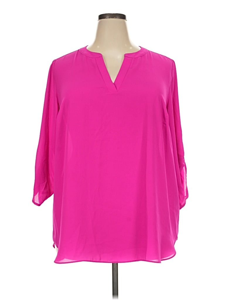 Pre-owned Chaus 3/4 Sleeve Blouse In Pink