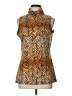 August Silk Gold Sleeveless Blouse Size L - photo 1