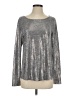 Lilla P Metallic Silver Long Sleeve T-Shirt Size S - photo 1
