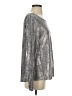 Lilla P Metallic Silver Long Sleeve T-Shirt Size S - photo 4