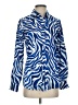 Foxcroft 100% Cotton Animal Print Blue Long Sleeve Blouse Size 4 - photo 1