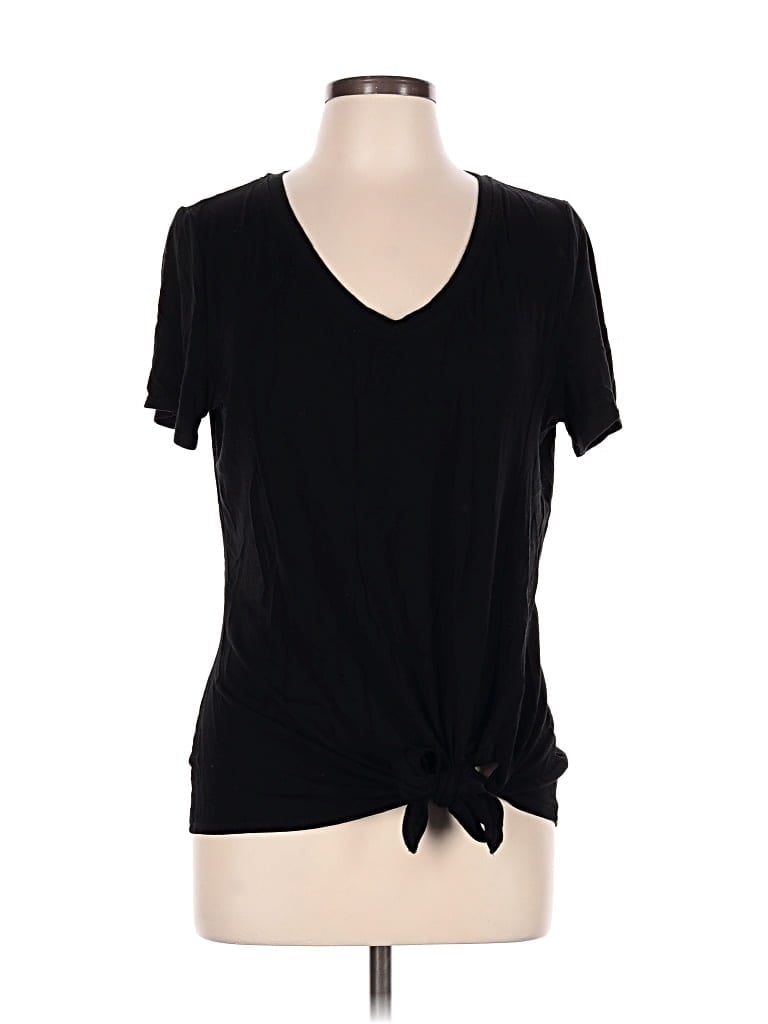 Pre-owned Matty M Short Sleeve Top Black Sweetheart Neckline Tops