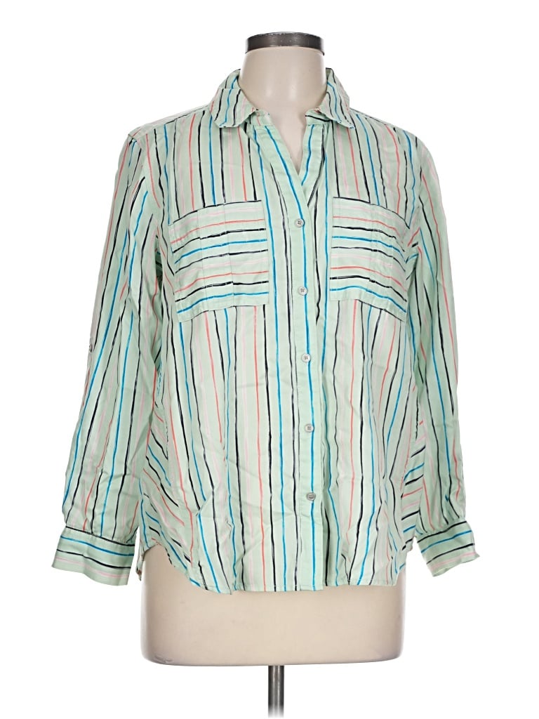 Pre-owned Westbound Long Sleeve Blouse In Teal