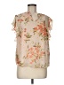 T Tahari 100% Polyester Tan Short Sleeve Blouse Size M - photo 1
