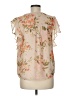 T Tahari 100% Polyester Tan Short Sleeve Blouse Size M - photo 2