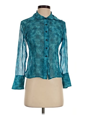 INC International Concepts Long Sleeve Silk Top (view 1)