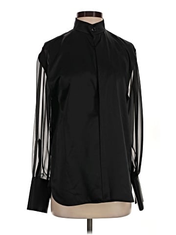 Helmut Lang Long Sleeve Silk Top (view 1)