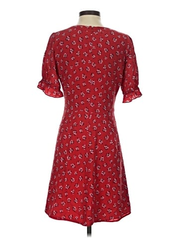 Madewell Silk Ruffle-Sleeve Button-Front Dress in Little Lilies (view 2)
