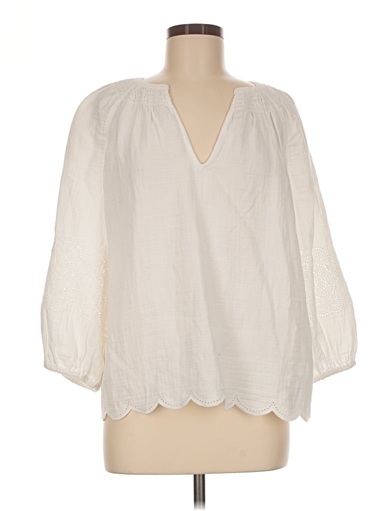 Pre-owned Gap 3/4 Sleeve Blouse In Ivory