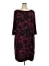 Wisp Print Burgundy Casual Dress Size 24W - photo 1