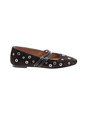 Madewell The Greta Double-Strap Ballet Flat in Eyelet-Embellished Leather (view 1)