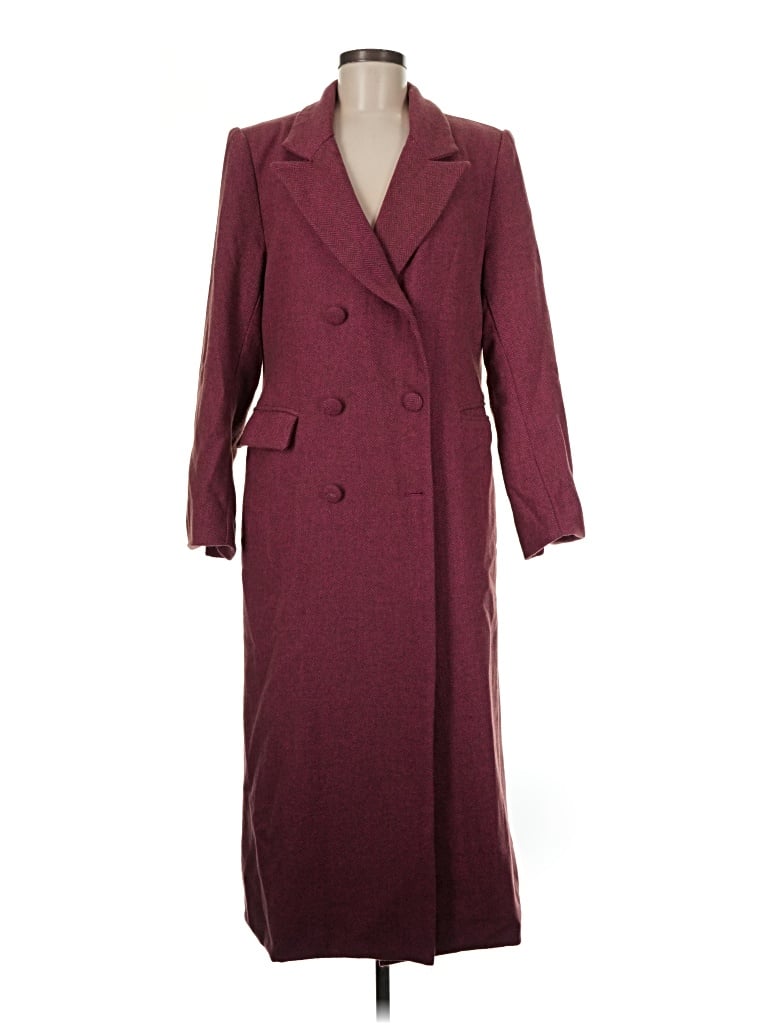 Pre-owned Lily And Lionel Coat In Burgundy