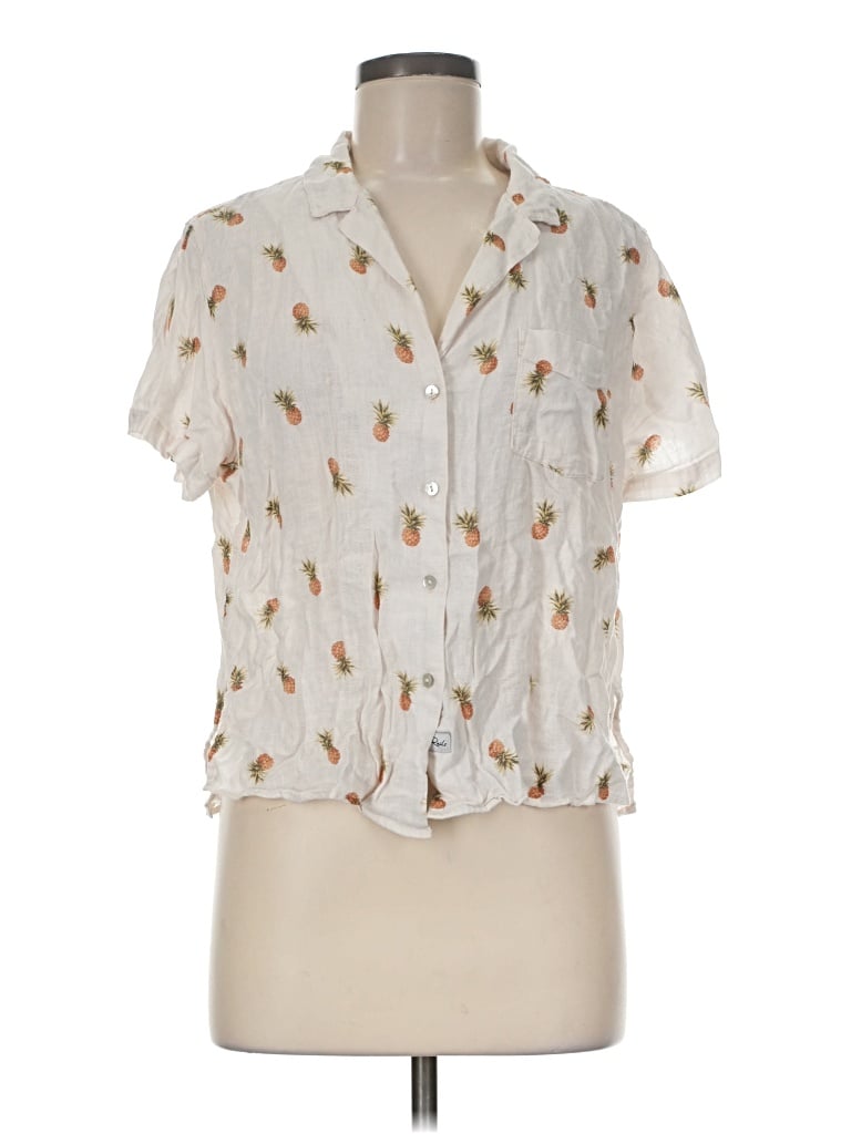 Pre-owned Rails Short Sleeve Blouse In Ivory