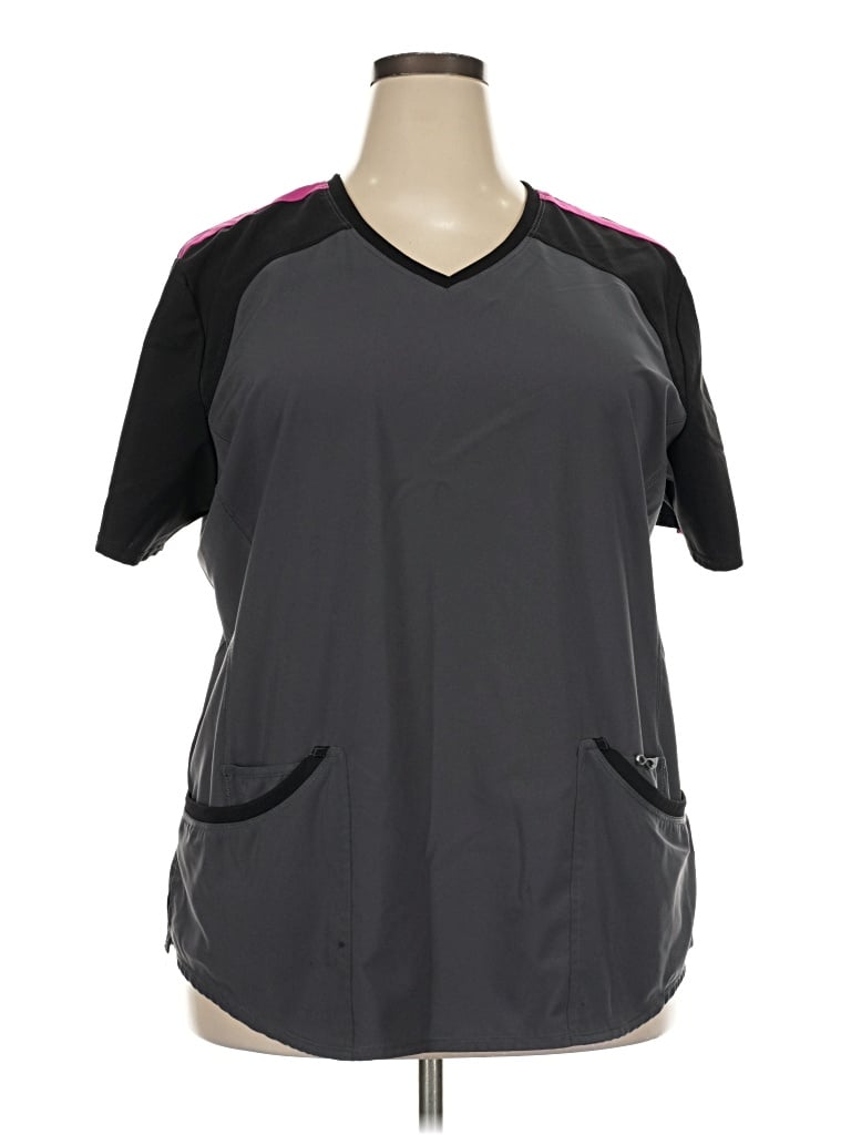 Pre-owned Cherokee Short Sleeve Top Gray V-neck Tops