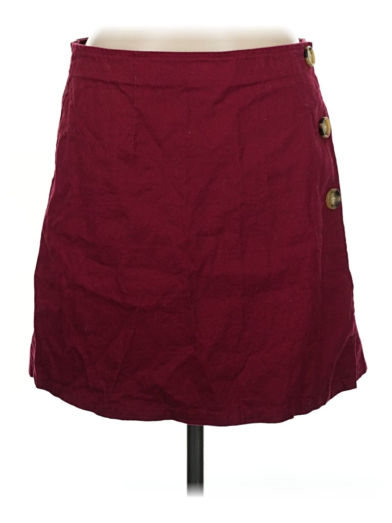 Pre-owned Modcloth Casual Skirt In Burgundy
