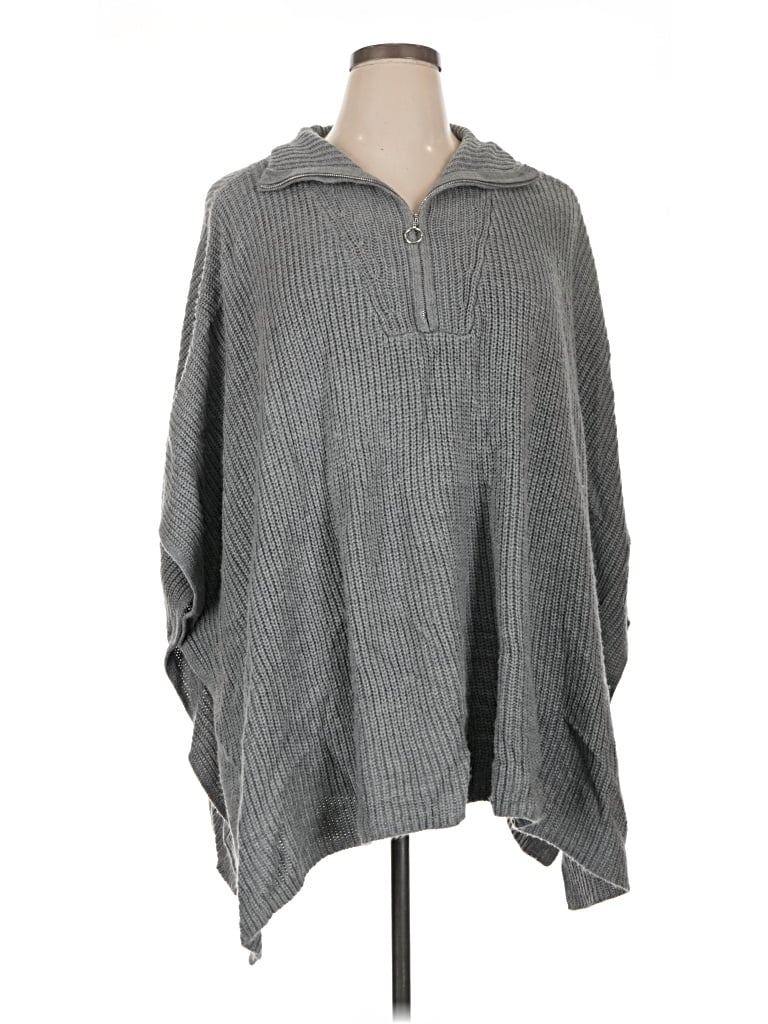 Pre-owned Lane Bryant Poncho In Gray