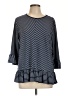 N Touch Black 3/4 Sleeve Top Size L - photo 1