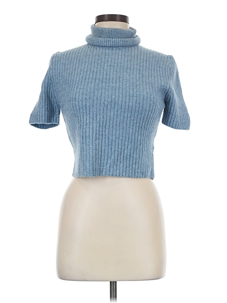 Pre-owned Zara Turtleneck Sweater In Blue