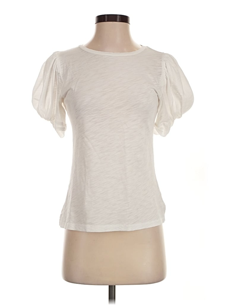 Pre-owned Goldie Short Sleeve Top Ivory Sweetheart Neckline Tops
