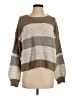 Lulus Stripes Brown Pullover Sweater Size S - photo 1