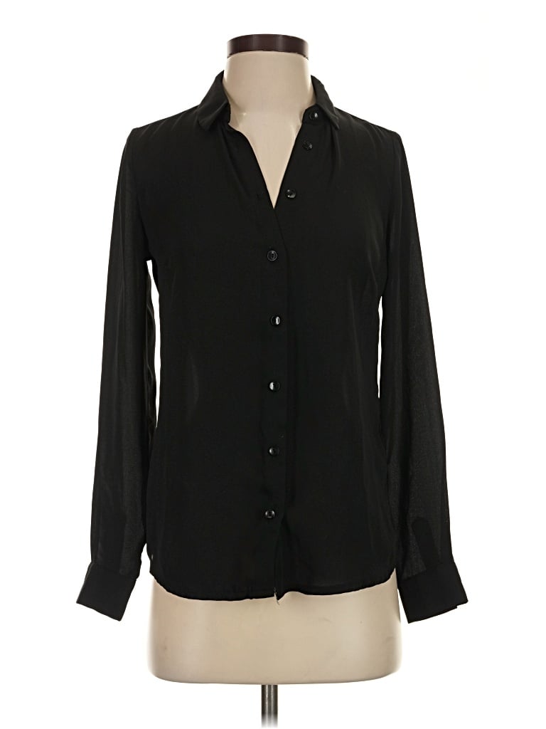 Pre-owned New Look Long Sleeve Blouse In Black