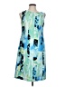 Kasper Graphic Blue Cocktail Dress Size L (estimated) - photo 1