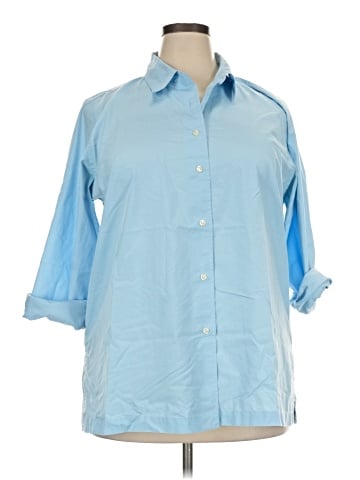 Lands' End 3/4 Sleeve Button-Down Shirt (view 1)