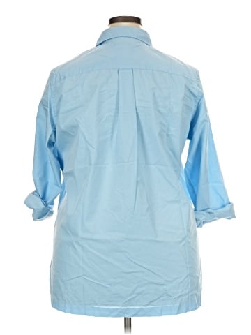 Lands' End 3/4 Sleeve Button-Down Shirt (view 2)