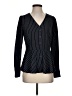 Ann Taylor 100% Polyester Stripes Black Long Sleeve Blouse Size 4 - photo 1