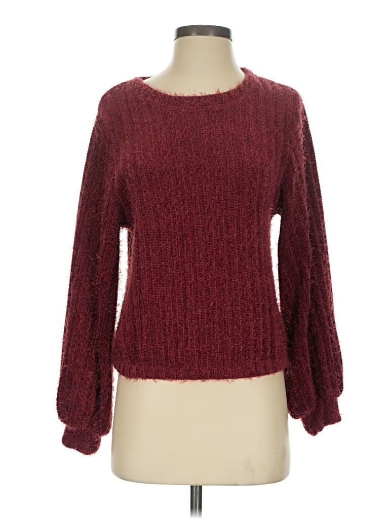 Pre-owned Altar'd State Pullover Sweater In Burgundy