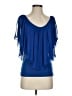 Venus 100% Polyester Blue Short Sleeve Blouse Size S - photo 1